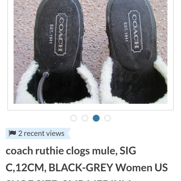 AUTHENTIC VINTAGE COACH SIGNATURE C & FUR MULE CLOGS SHOES SIZE 8 - Picture 5 of 7